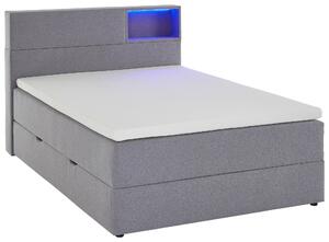 POSTEL BOXSPRING, 120/200 cm, světle šedá Xora - Postele s úložným prostorem, Online Only