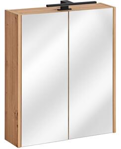 Koupelnová zrcadlová skříňka s osvětlením MADERA 60 cm