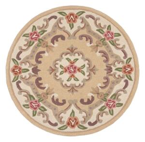 Béžový vlněný koberec Flair Rugs Aubusson, ⌀ 120 cm