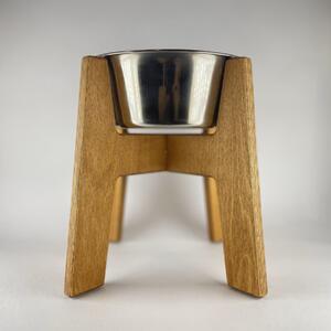 Wook | Dřevěný stojan s miskou pro psy vel. L - 1800 ml Výška podstavce: 25 cm, Barva: cedr, Personalizace: Ne