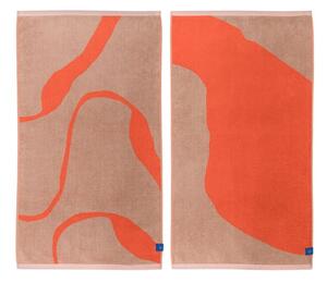 Oranžové/světle hnědé ručníky v sadě 2 ks z Bio bavlny 50x90 cm Nova Arte – Mette Ditmer Denmark