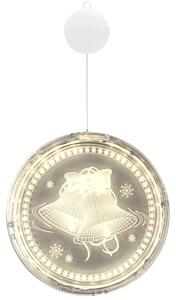 Tutumi - LED vánoční dekorace zvonky - bílá - 16 cm