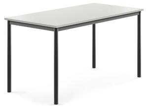 AJ Produkty Stůl BORÅS, 1400x700x720 mm, antracitově šedé nohy, HPL deska, šedá