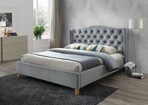 SIGNAL Čalouněná postel ASPEN velvet šedá 180x200