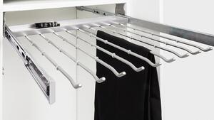 HETTICH 9079968 výsuvný věšák na kalhoty 800 mm, 13 ramen, stříbrný