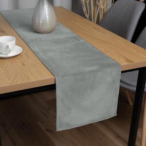 Biante Sametový běhoun na stůl Velvet Premium SVP-046 Světle šedý 35x120 cm
