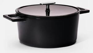 Fabini Kastrol Mattia 3.0 Standard, ø 26 cm (5,5 l) - Smaltovaný litinový kastrol s poklicí, lesklý černý