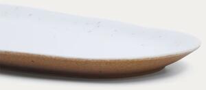Bílý keramický servírovací talíř Kave Home Publia 35,5 x 17,5 cm