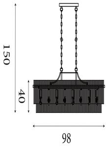 Searchlight 11400-8GO - Lustr na řetězu LARA 8xE14/60W/230V