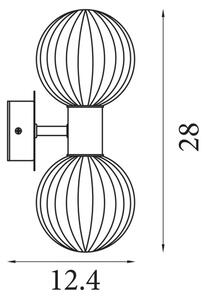 Searchlight 30507BK - Nástěnné svítidlo LUMINSPHERE 2xG9/7W/230V černá