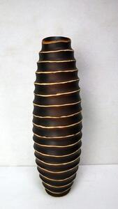 Váza dřevěná LIONETTA, hnědá tmavá, mangové dřevo, 62 cm