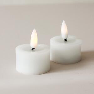 Čajová LED svíčka Flamme White 4 cm – set 2 ks