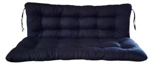 Polstr a opěrka na zahradní houpačku - 120 cm - černá - 120 cm