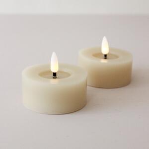Čajová LED svíčka Flamme Beige 7 cm – set 2 ks
