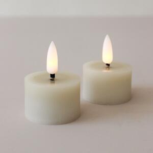 Čajová LED svíčka Flamme Beige 4 cm – set 2 ks