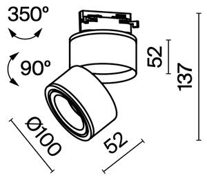 Maytoni Reflektorové svítidlo YIN 15W pro 1F systém UNITY, ø 10 cm, CCT 3000-6000K Barva: Černá