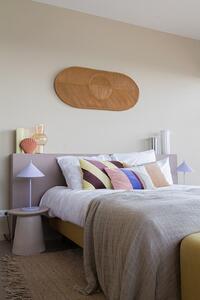 Béžový lněný přehoz na dvoulůžkové postele s třásněmi Natural - 270*270 cm