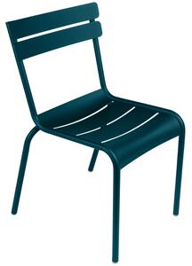 Modrá kovová zahradní židle Fermob Luxembourg