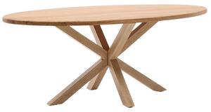 Dřevěný jídelní stůl Kave Home Argo 200 x 100 cm s přírodní kovovou podnoží
