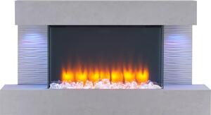 Elektrický krb BALDERIA Aieda – nástnný krb, výkon 2000 W – betonový vzhled