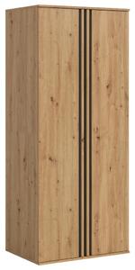 Skříň s otoč. dveřmi TOFTA š. 80 cm, antracit/dub Artisan
