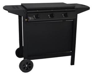Plynový gril s planchou GRILL GARDEN, 3 hoáky, erný, s ochrannou plachtou, piezoelektrické zapalování