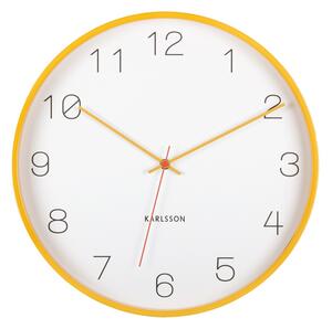 Karlsson 5926YE designové nástěnné hodiny 40 cm, žlutá
