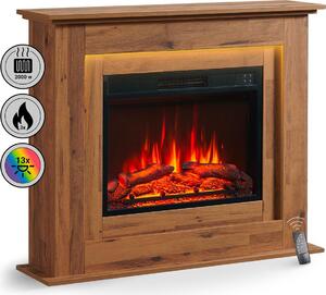 Elektrický krb BALDERIA Finn – stojací krb, výkon 2000 W – tmavý dub