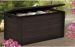 Úloný box na zahradu, 300 l, 120 x 46 x 58 cm, hndý vzhled deva, zahradní box, box na poltáe, box na podloky