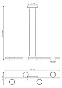 Lustr na lanku SORA 4xGX53/12W/230V černá