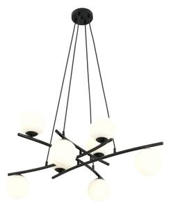 Lustr na lanku ESSA 8xE14/10W/230V černá/bílá