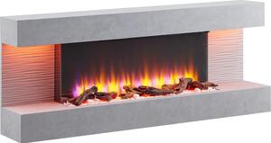 Elektrický krb BALDERIA Hestia – stojací krb, 2000 W – betonový vzhled