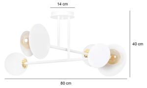 Lustr na tyči MINERVA 2xE27/15W + 2xE14/10W/230V bílá