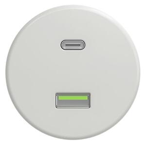 Kliklap - Retro USB zásuvka A+C bez rámečku bílá