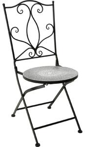 Kovová židle s dekoračním sedadlem, mozaika, 90 cm