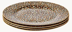Sada snídaňových talířů z jemného porcelánu Leopard, 4 díly