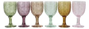 Set 6ks barevných skleniček na víno Saint-Émilion - Ø 7,5*16 cm / 250ml - Chic Antique