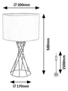 Rabalux 74081 - Stolní lampa NIVRA 1xE27/40W/230V zlatá/bílá
