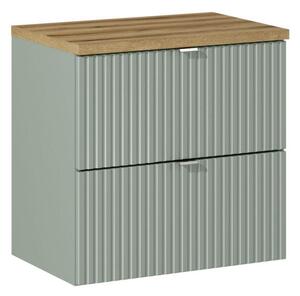 Koupelnová skříňka s deskou LINE Reed Green D60/3 | 60 cm
