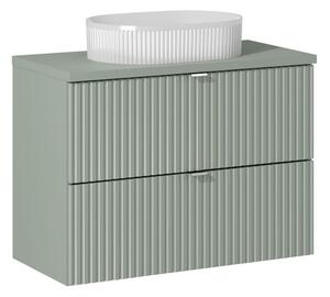 Koupelnová skříňka s umyvadlem a deskou LINE Reed Green DU80/1 | 80 cm