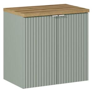 Koupelnová skříňka s deskou LINE Reed Green D60/4 | 60 cm