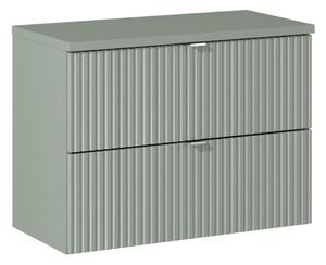 Koupelnová skříňka s deskou LINE Reed Green D80/1 | 80 cm