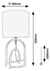 Rabalux 74075 - Stolní lampa GISAYA 1xE14/25W/230V