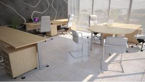 Kancelářský stůl Abonent, 160 x 80 x 75 cm, rovné provedení, dezén javor
