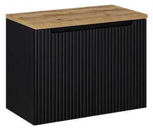 Koupelnová skříňka s deskou NOVA Black D80/3 | 80 cm