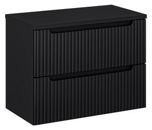 Koupelnová skříňka s deskou NOVA Black D80/2 | 80 cm