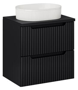Koupelnová skříňka s umyvadlem a deskou NOVA Black DU60/2 | 60 cm
