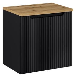 Koupelnová skříňka s deskou NOVA Black D60/3 | 60 cm
