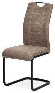 Jídelní židle RUIVO, lanýžová látka/černý lak
