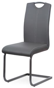 Jídelní židle PHAMONG, šedá ekokůže/šedý kov DOPRODEJ